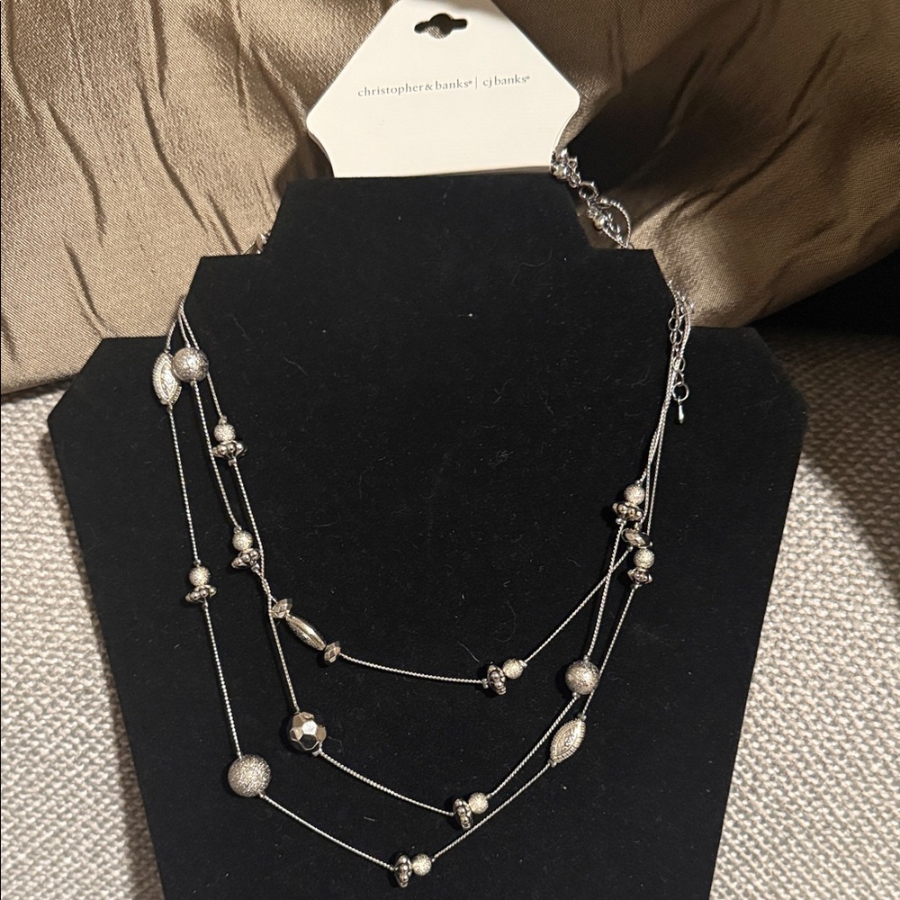 Christopher & Banks Silver Multi-Strand Necklace